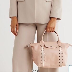 NEW Longchomp Powder Pink Leather Bag Tote Bag with Crossbody Strap